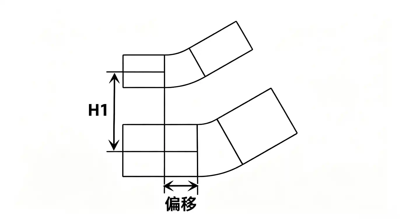 平行弯异径等距计算器