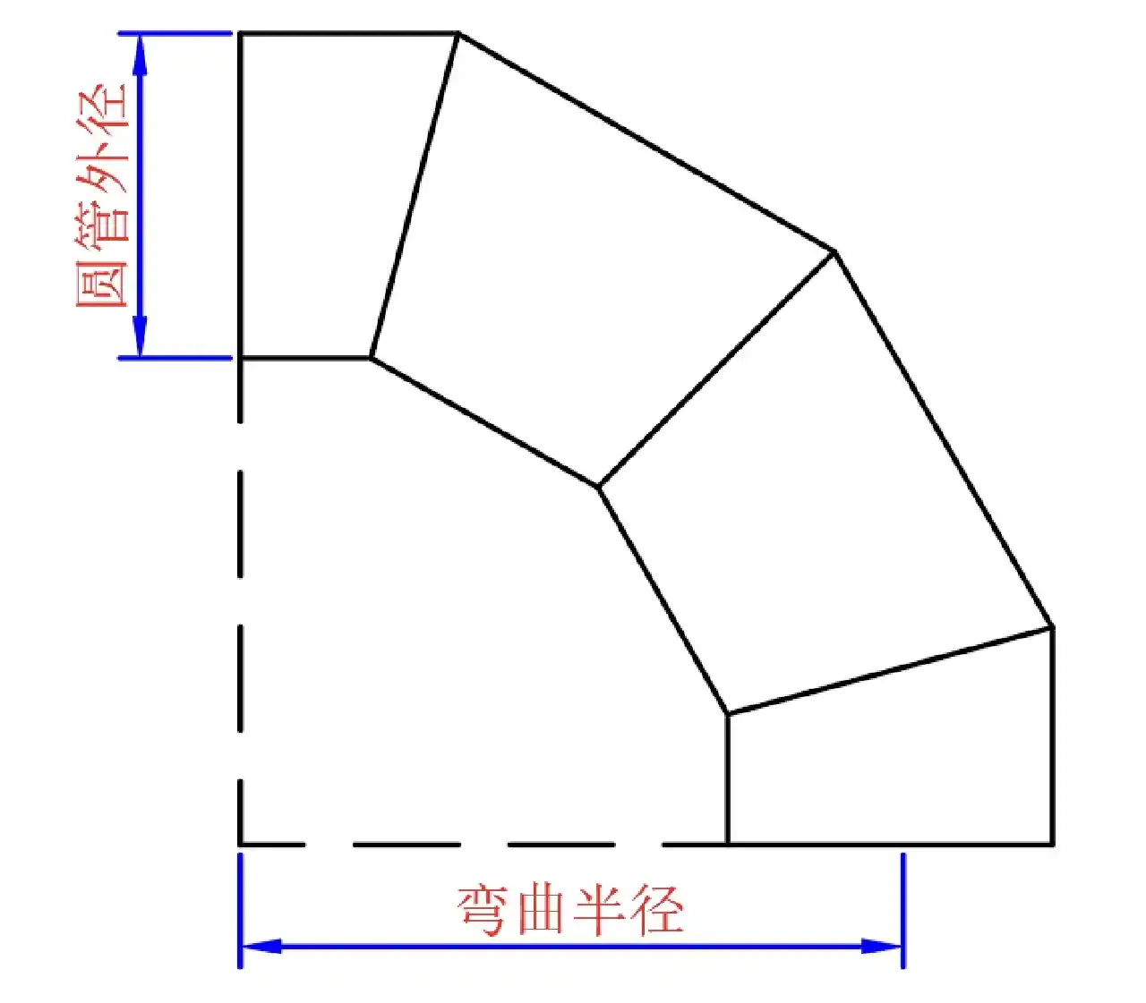 多节等径直角弯头钣金展开计算器_90度虾米腰弯头放样下料