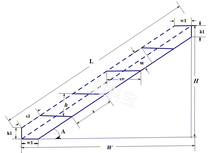 任意角度钢梯计算器