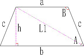 等腰梯形面积、周长、夹角在线计算器