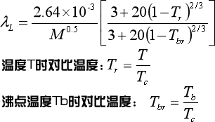 某温度时液体导热系数计算公式与在线计算器