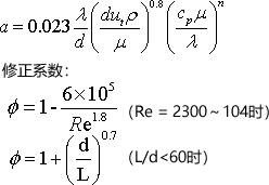 低粘度流体在管内强制湍流传热系数计算公式与在线计算器