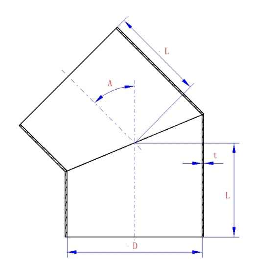 两节弯头展开计算器