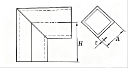 两节直角方形45度扭脖弯头展开计算器
