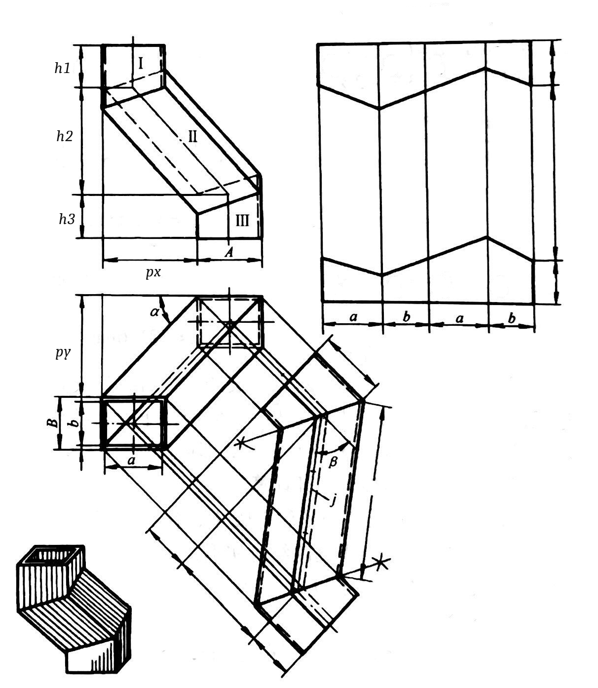 蛇形方管弯头展开计算器