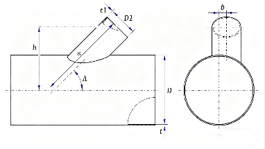 异径圆管偏心斜交三通展开计算器