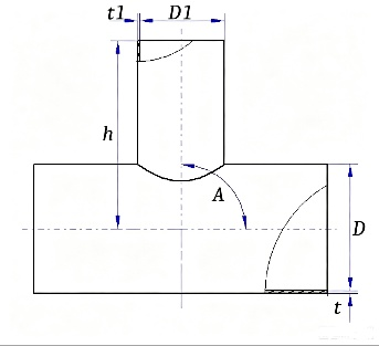 异径圆管正心直交三通展开计算器