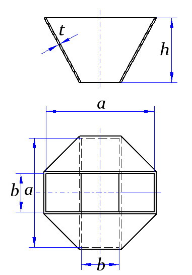 正十字形方矩锥管展开计算器